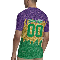 Custom Mardi Gras Dripping Rugby Jersey Baseball Sparkling Drip Motif - Wonder Print Shop