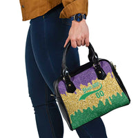Custom Mardi Gras Dripping Shoulder Handbag Baseball Sparkling Drip Motif - Wonder Print Shop