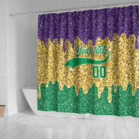 Custom Mardi Gras Dripping Shower Curtain Baseball Sparkling Drip Motif - Wonder Print Shop