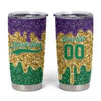 Custom Mardi Gras Dripping Tumbler Cup Baseball Sparkling Drip Motif - Wonder Print Shop