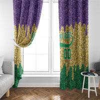 Custom Mardi Gras Dripping Window Curtain Baseball Sparkling Drip Motif - Wonder Print Shop