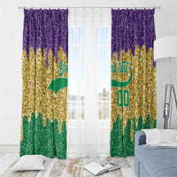 Custom Mardi Gras Dripping Window Curtain Baseball Sparkling Drip Motif - Wonder Print Shop