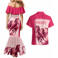 Kentucky Horse Racing Personalized Couples Matching Mermaid Dress and Hawaiian Shirt Pink Out LT9 - Wonder Print Shop