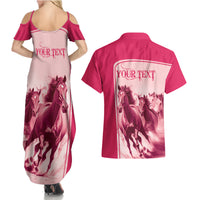 Kentucky Horse Racing Personalized Couples Matching Summer Maxi Dress and Hawaiian Shirt Pink Out LT9 - Wonder Print Shop