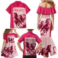 Kentucky Horse Racing Personalized Family Matching Mermaid Dress and Hawaiian Shirt Pink Out LT9 - Wonder Print Shop