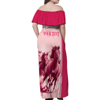 Kentucky Horse Racing Personalized Family Matching Off Shoulder Maxi Dress and Hawaiian Shirt Pink Out LT9 - Wonder Print Shop