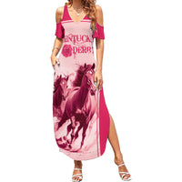 Kentucky Horse Racing Personalized Family Matching Summer Maxi Dress and Hawaiian Shirt Pink Out - Wonder Print Shop