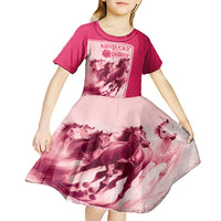 Kentucky Horse Racing Personalized Kid Short Sleeve Dress Pink Out - Wonder Print Shop