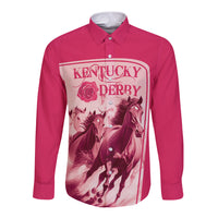 Kentucky Horse Racing Personalized Long Sleeve Button Shirt Pink Out - Wonder Print Shop