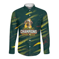 South African Four-time Champions Long Sleeve Button Shirt World Rugby Team Springboks
