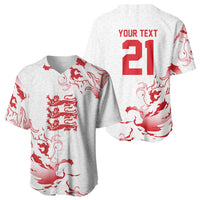Custom England Rugby Pride Baseball Jersey Tudor Rose Flame Fire Style
