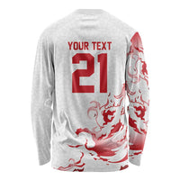 Custom England Rugby Pride Long Sleeve Shirt Tudor Rose Flame Fire Style