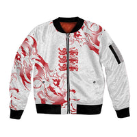Custom England Rugby Pride Sleeve Zip Bomber Jacket Tudor Rose Flame Fire Style