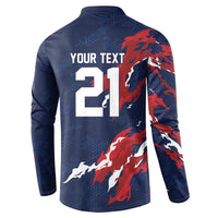 Custom France Rugby Pride Button Sweatshirt XV de France Flame Fire Style
