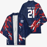 Custom France Rugby Pride Kimono XV de France Flame Fire Style