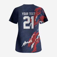 Custom France Rugby Pride Scrub Top XV de France Flame Fire Style