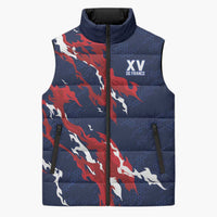 Custom France Rugby Pride Sleeveless Puffer Jacket XV de France Flame Fire Style
