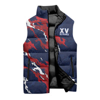 Custom France Rugby Pride Sleeveless Puffer Jacket XV de France Flame Fire Style
