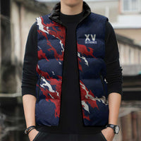 Custom France Rugby Pride Sleeveless Puffer Jacket XV de France Flame Fire Style