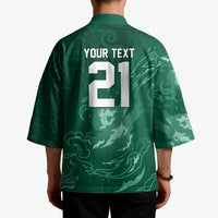 Custom Ireland Rugby Pride Kimono Celtic Shamrock Flame Fire Style