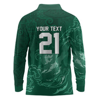Custom Ireland Rugby Pride Long Sleeve Polo Shirt Celtic Shamrock Flame Fire Style