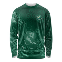 Custom Ireland Rugby Pride Long Sleeve Shirt Celtic Shamrock Flame Fire Style