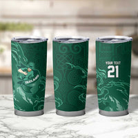 Custom Ireland Rugby Pride Tumbler Cup Celtic Shamrock Flame Fire Style
