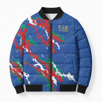 Custom Italy Rugby Pride Bomber Puffer Jacket Gli Azzurri Flame Fire Style