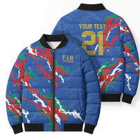 Custom Italy Rugby Pride Bomber Puffer Jacket Gli Azzurri Flame Fire Style