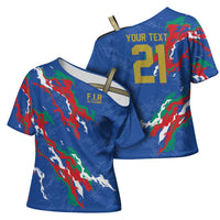 Custom Italy Rugby Pride Cross Shoulder Shirt Gli Azzurri Flame Fire Style
