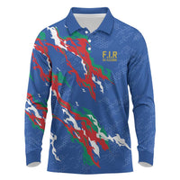 Custom Italy Rugby Pride Long Sleeve Polo Shirt Gli Azzurri Flame Fire Style