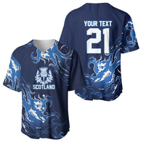 Custom Scotland Rugby Pride Baseball Jersey Thistle Flame Fire Style