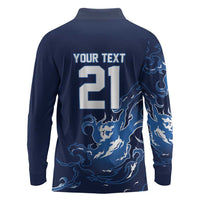 Custom Scotland Rugby Pride Long Sleeve Polo Shirt Thistle Flame Fire Style