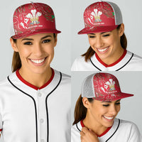 Wales Rugby Pride Baseball Net Cap Cymru Three feathers Flame Fire Style