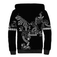 Filipino Sun Tribal Tattoo Sherpa Hoodie Philippines Inspired Barong Simple Black - Wonder Print Shop