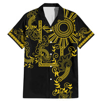 Filipino Sun Tribal Tattoo Family Matching Mermaid Dress and Hawaiian Shirt Philippines Inspired Barong Simple Gold LT9 - Wonder Print Shop