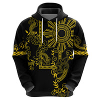 Filipino Sun Tribal Tattoo Hoodie Philippines Inspired Barong Simple Gold - Wonder Print Shop