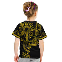 Filipino Sun Tribal Tattoo Kid T Shirt Philippines Inspired Barong Simple Gold - Wonder Print Shop