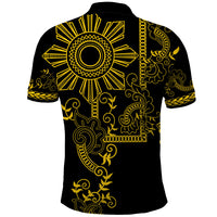 Filipino Sun Tribal Tattoo Polo Shirt Philippines Inspired Barong Simple Gold - Wonder Print Shop