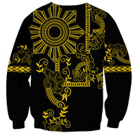 Filipino Sun Tribal Tattoo Sweatshirt Philippines Inspired Barong Simple Gold - Wonder Print Shop