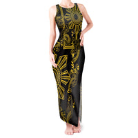 Filipino Sun Tribal Tattoo Tank Maxi Dress Philippines Inspired Barong Simple Gold - Wonder Print Shop