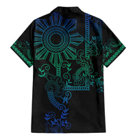 Filipino Sun Tribal Tattoo Family Matching Mermaid Dress and Hawaiian Shirt Philippines Inspired Barong Blue Art LT9 - Wonder Print Shop