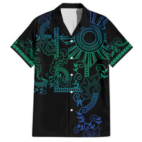 Filipino Sun Tribal Tattoo Hawaiian Shirt Philippines Inspired Barong Blue Art - Wonder Print Shop