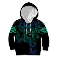 Filipino Sun Tribal Tattoo Kid Hoodie Philippines Inspired Barong Blue Art - Wonder Print Shop