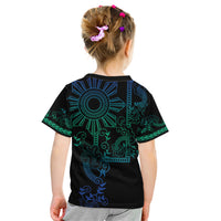 Filipino Sun Tribal Tattoo Kid T Shirt Philippines Inspired Barong Blue Art - Wonder Print Shop
