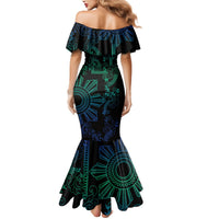 Filipino Sun Tribal Tattoo Mermaid Dress Philippines Inspired Barong Blue Art - Wonder Print Shop