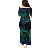 Filipino Sun Tribal Tattoo Puletasi Philippines Inspired Barong Blue Art - Wonder Print Shop