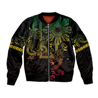 Filipino Sun Tribal Tattoo Bomber Jacket Philippines Inspired Barong Reggae Art LT9 - Wonder Print Shop