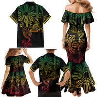 Filipino Sun Tribal Tattoo Family Matching Mermaid Dress and Hawaiian Shirt Philippines Inspired Barong Reggae Art LT9 - Wonder Print Shop