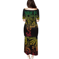 Filipino Sun Tribal Tattoo Family Matching Puletasi and Hawaiian Shirt Philippines Inspired Barong Reggae Art - Wonder Print Shop